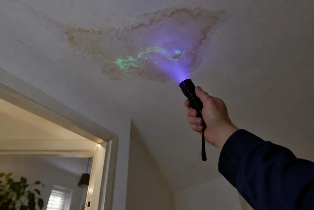 Lekdetectie Zevenhoven – kleurstof controleren op het plafond met uv-licht